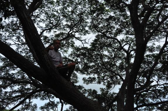 Praticando arvorismo no Charco Verde, na Isla Ometepe, no lago Nicarágua, sul do país